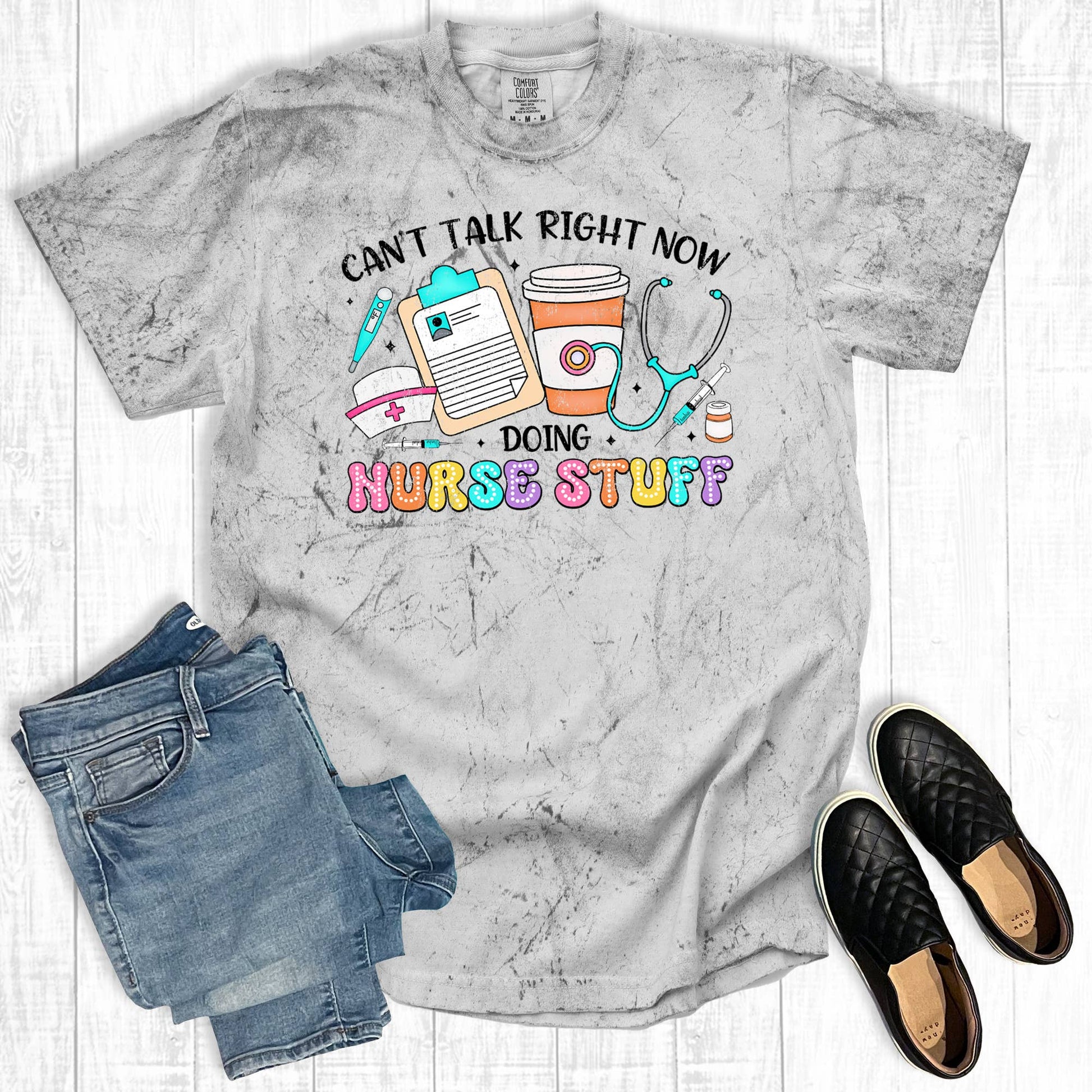 Retro Doing Nurse Stuff Comfort Colors Graphic Tee