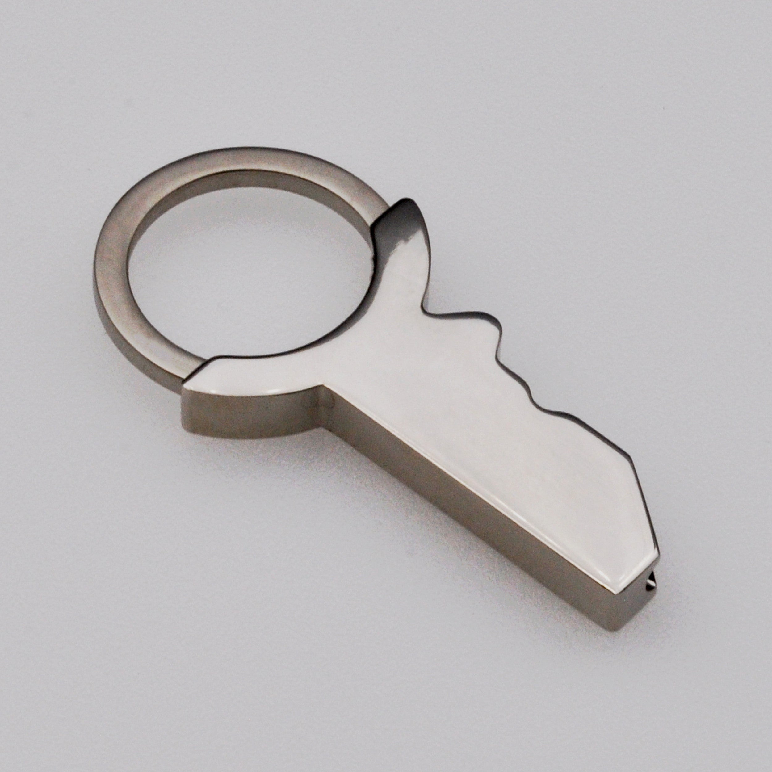 Swanky Key Shape Keychain Nickel Plated