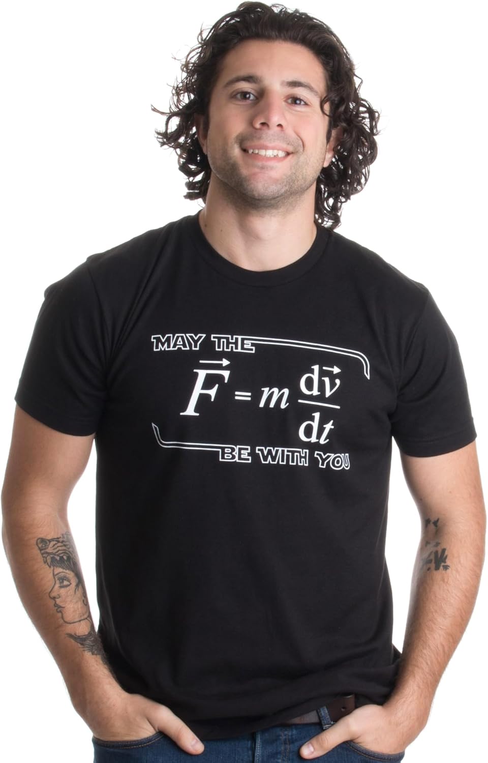 May The (F=m*dv/dt) Be with You - Funny Physics Science Teacher Graphic T-Shirt for Men Unisex T-shirt, Sweatshirt, Hoodie, Long Sleeve Tee