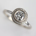 0.80ct Bezel-set Halo Solitaire Engagement Ring