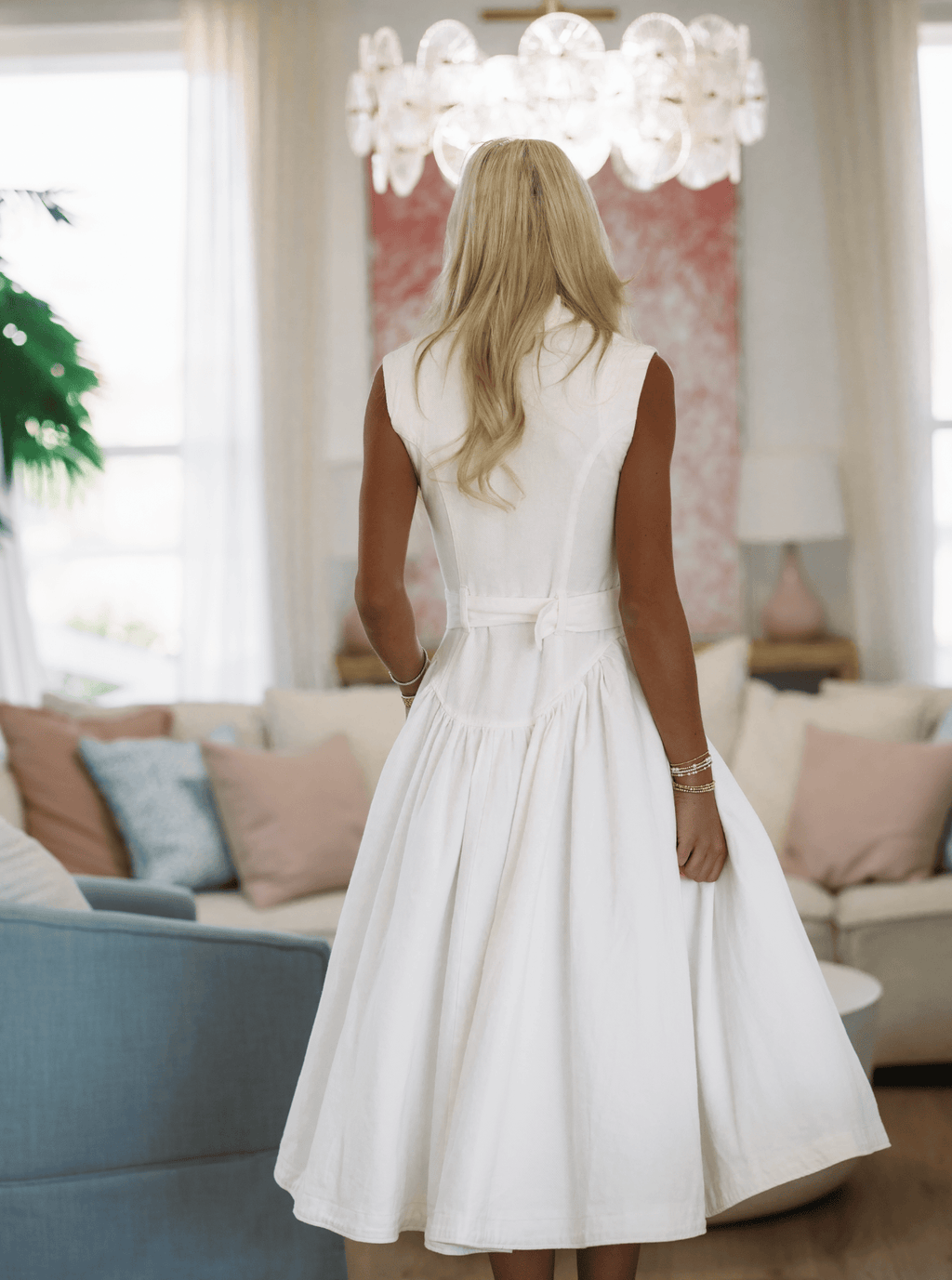 Tennessee Sunsets Maxi Dress - White Denim
