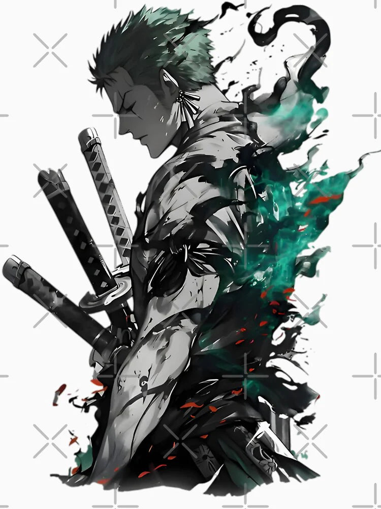Roronoa Zoro -Dark Aura Samurai | Anime Swordsman Artwork by Dyan4 Unisex T-shirt, Sweatshirt, Hoodie, Long Sleeve Tee