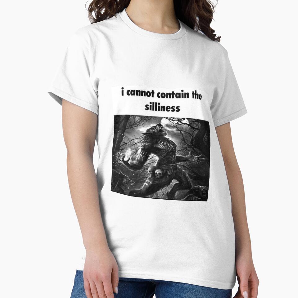 i cannot contain the silliness wolf meme by papa-zoinks Unisex T-shirt, Sweatshirt, Hoodie, Long Sleeve Tee