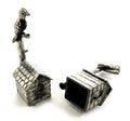 Set of bird house shaped candle snuffers made of pewter cs4