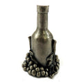 Pewter candle snuffer in shaped of a wine shaft with clusters of grapes surrounding the shaft cs8