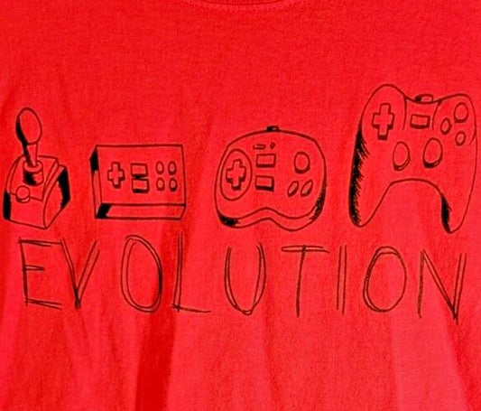 Adult Red Evolution of Gaming Controllers History Graphic Short Sleeve T Shirt Unisex T-shirt, Sweatshirt, Hoodie, Long Sleeve Tee