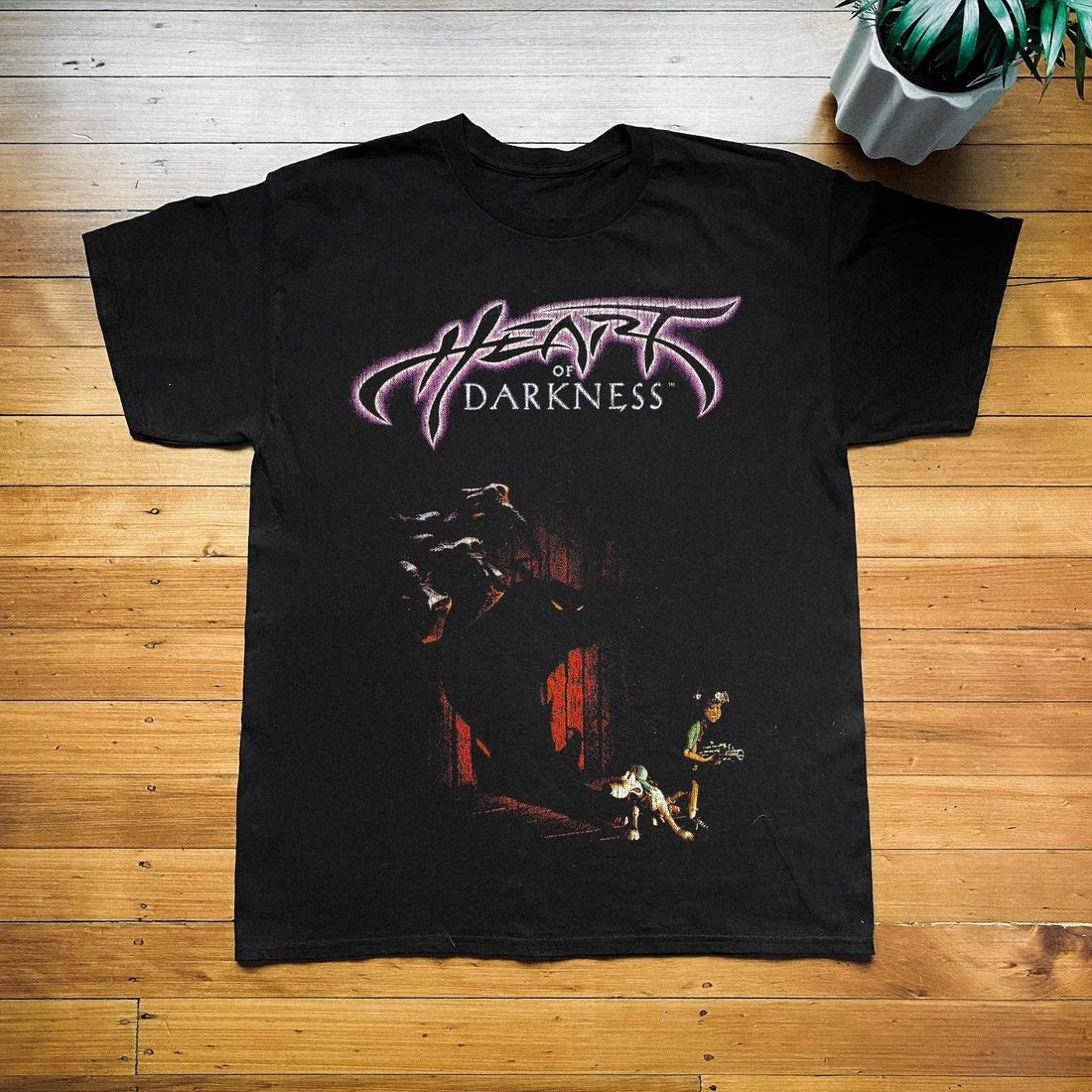 1998 Heart of Darkness PS1 T-Shirt Video Game Promo Graphic Tee S-5XL Unisex T-shirt, Sweatshirt, Hoodie, Long Sleeve Tee