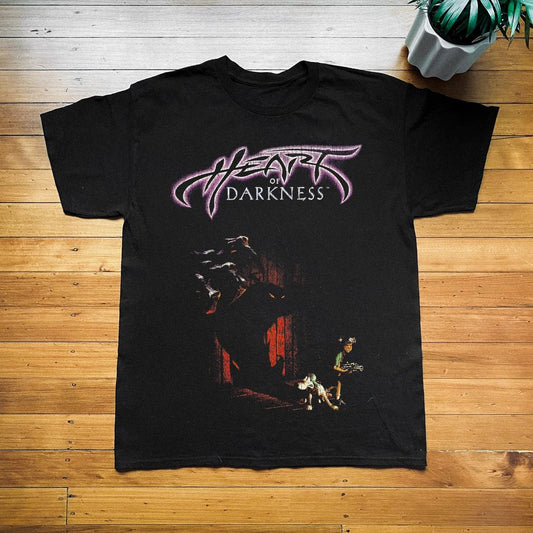 1998 Heart of Darkness PS1 T-Shirt Video Game Promo Graphic Tee S-5XL Unisex T-shirt, Sweatshirt, Hoodie, Long Sleeve Tee